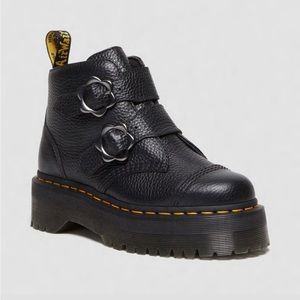 Dr Martens Devon Flower Platform Combat Boots sz 8